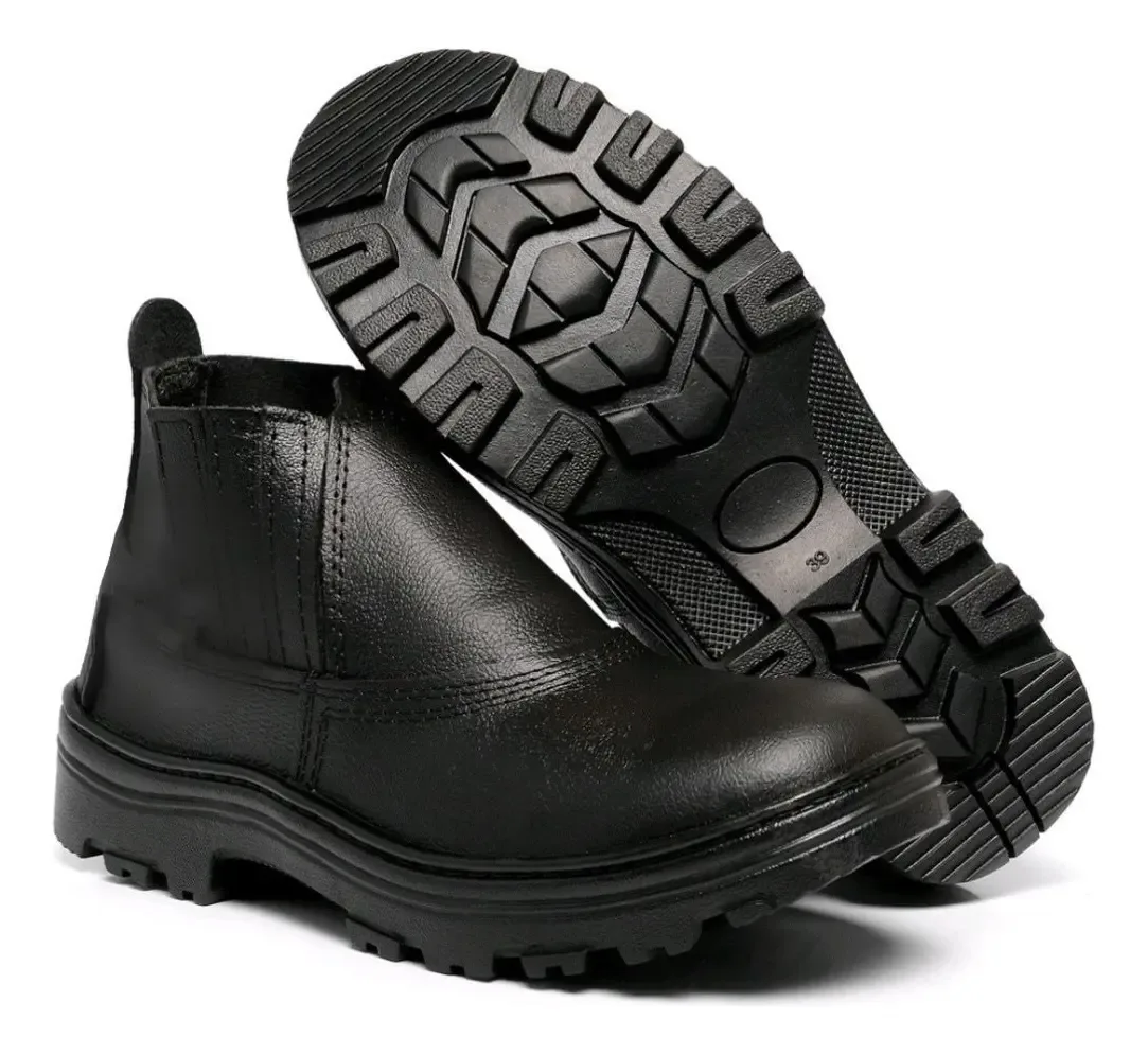 Bota Botina Seguranca Trabalho Couro Resistente Epi Bico Pvc