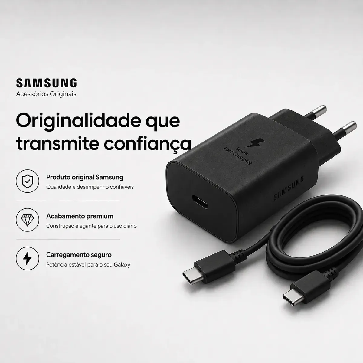 Carregador Original Samsung Turbo S24 S23 S22 S21 S20 25w Br