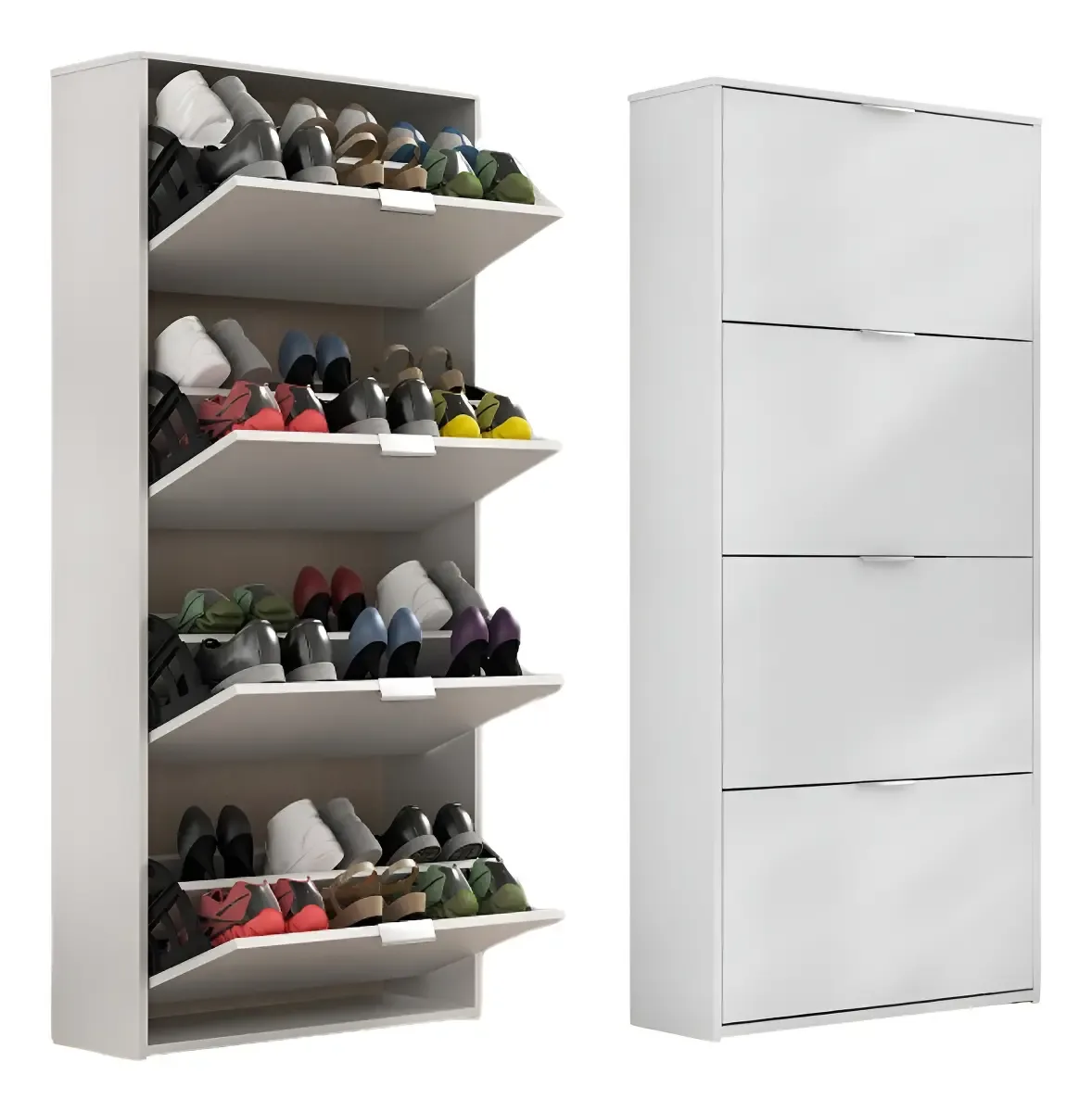 Sapateira Safira 4 Portas Quarta Divisao Moveis Cor Branco