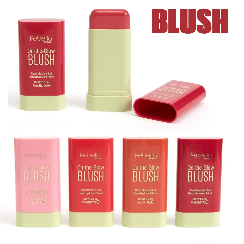Blush Stick multi-funcoes Batom e Sombra - Cor natural de longa duracao, Maquiagem Febella BLU50615