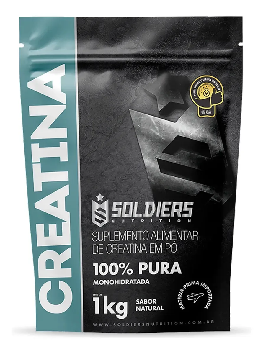 Creatina 1kg Suplemento Monohidratada em po 100% Pura - Soldiers Nutrition