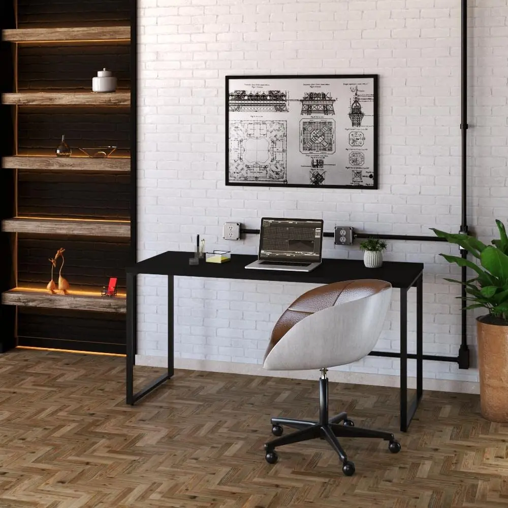 Escrivaninha Trevalla Kuadra Me150-E10 Industrial 150cm Preto Onix
