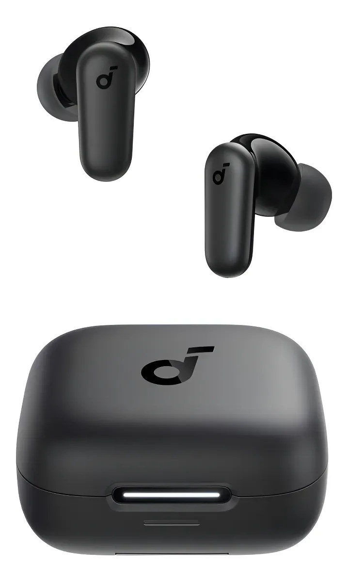 Fone de Ouvido Bluetooth 5.4 soundcore P30i da Anker, Cancelamento de Ruido Adaptativo, Graves Poderosos, 45H de Reproducao, Estojo 2-em-1 com Suporte para Celular, IP54, Fone sem fio TWS, Preto