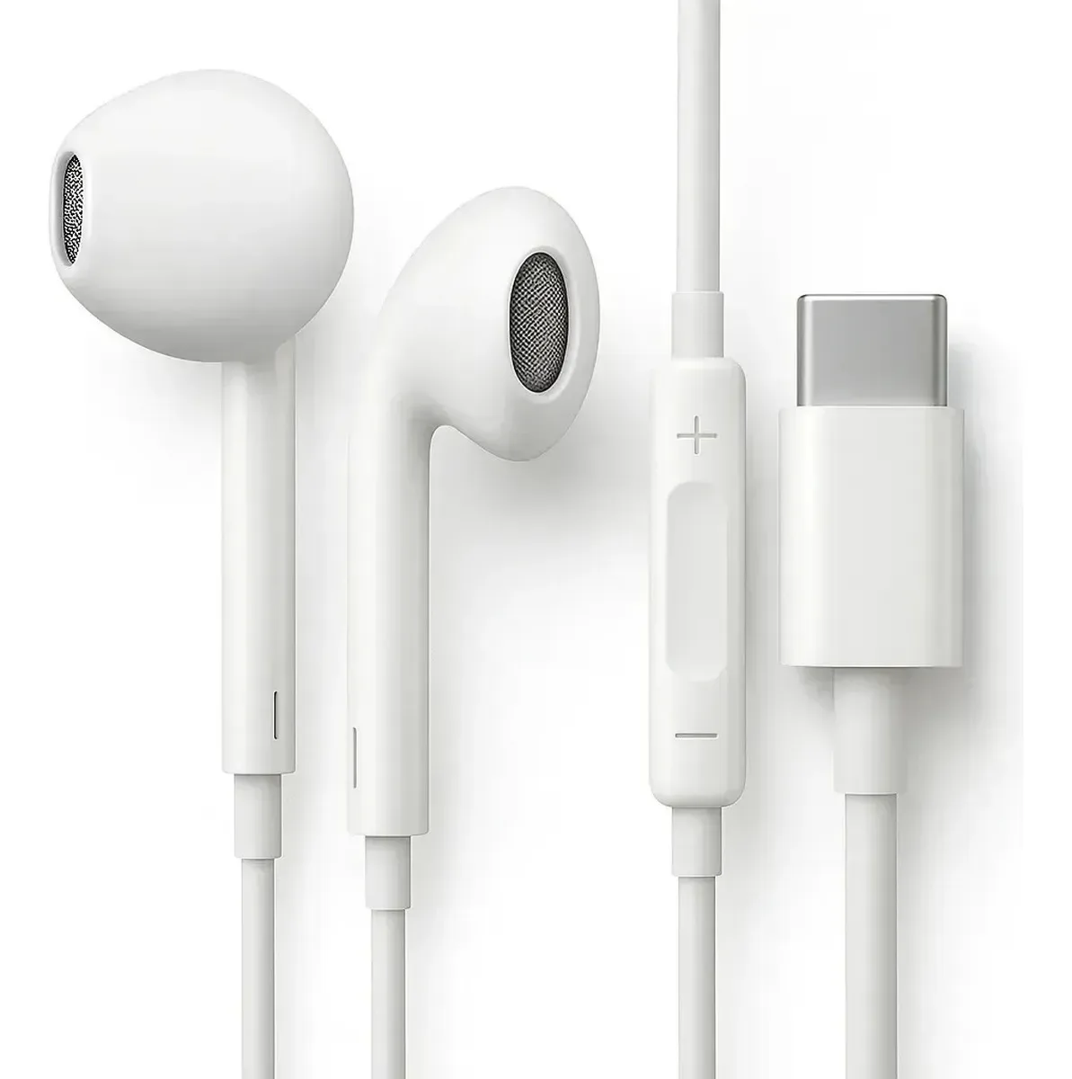 Fones De Ouvido Usb-c Tipo C Com Microfone Integrado Som Estereo Alta Qualidade Controle De Chamadas Compativel Com iPhone 15 16 17 Android Samsung Xiaomi Motorola Conexao Direta Premium Eletric Teck
