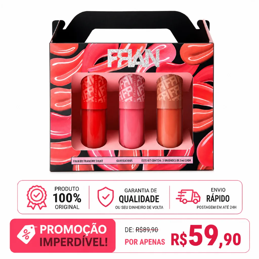 Franciny Ehlke Glosslicious Gloss Labial 3un (Cherry Lips, Juicy Lips, Cookie Lips)