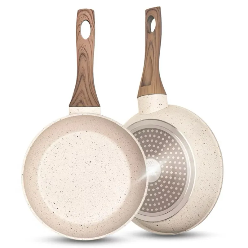 Frigideira Antiaderente Nao Usa Oleo Ceramica Vanilla Cream Grafite Fundo Triplo Premium Inducao