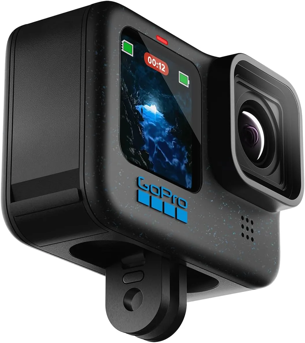 GoPro HERO12 BLACK - a Prova D agua com 5.3K60, 27MP, Video + Foto HDR, HyperSmooth 6.0, Trava de horizonte 360, Live + webcam, Audio por Bluetooth, Bateria enduro, QUIK