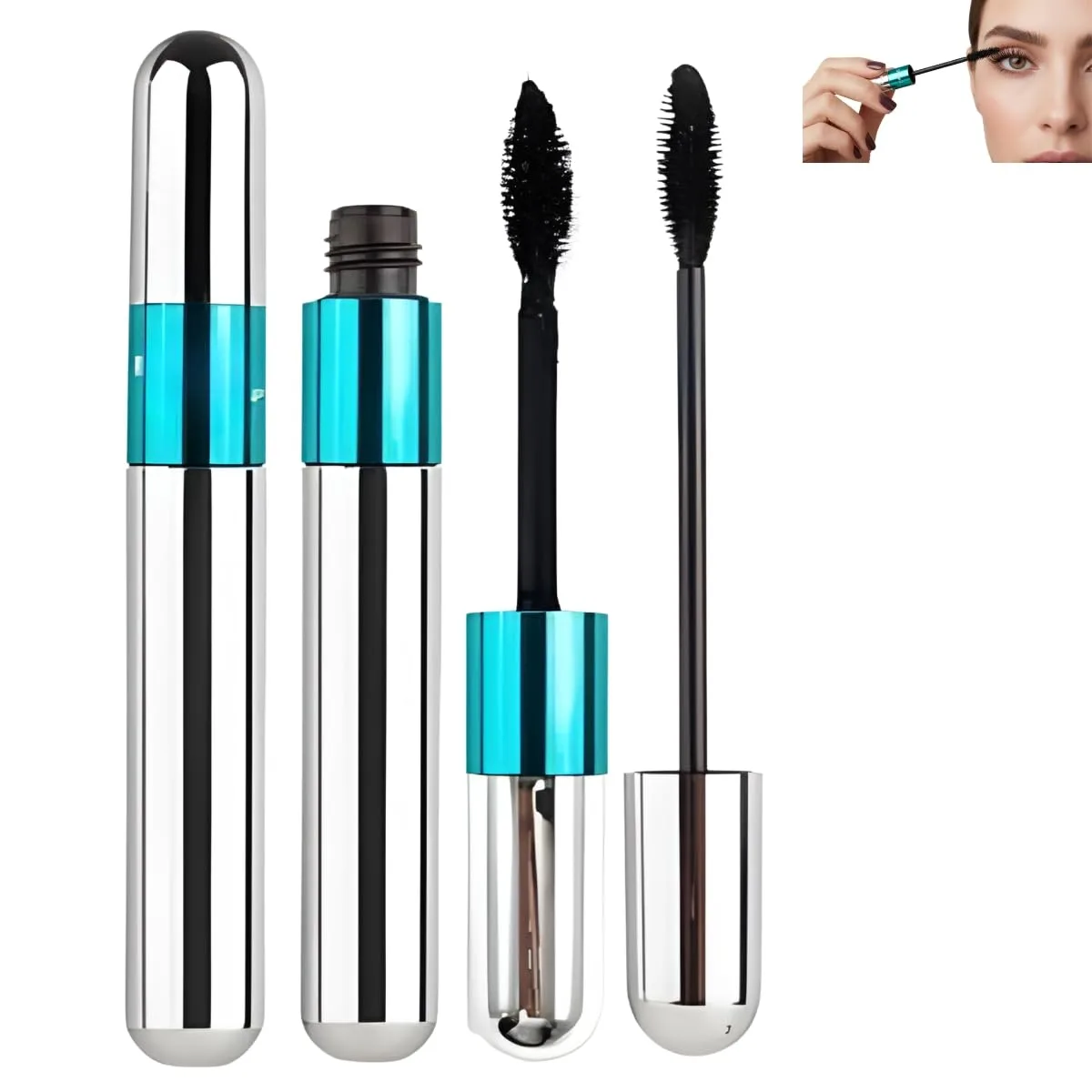 Mascara de Cailios 4D, Rimel 2 em 1, Alongamento e Volume, Preta a Prova d Agua, 15g - Maquiagem