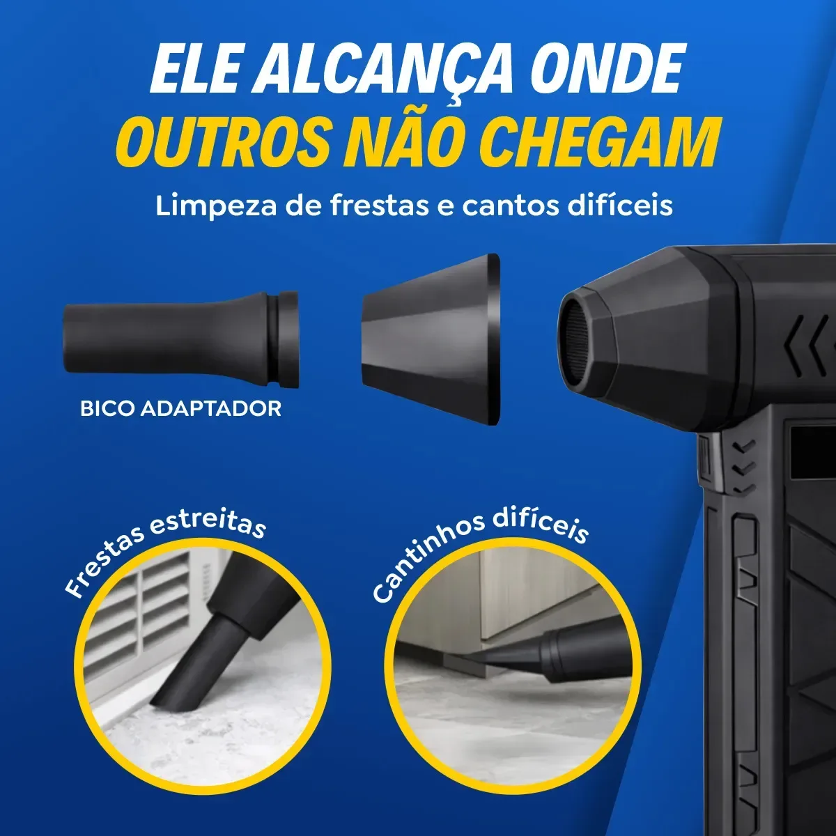 Mini Ventilador Soprador Ar Turbo 130000RPM Sem Fio Recarregavel USB 3 Niveis Jato Forte Portatil Multiuso Limpeza Teclado Carro Acende Churrasqueira Simake