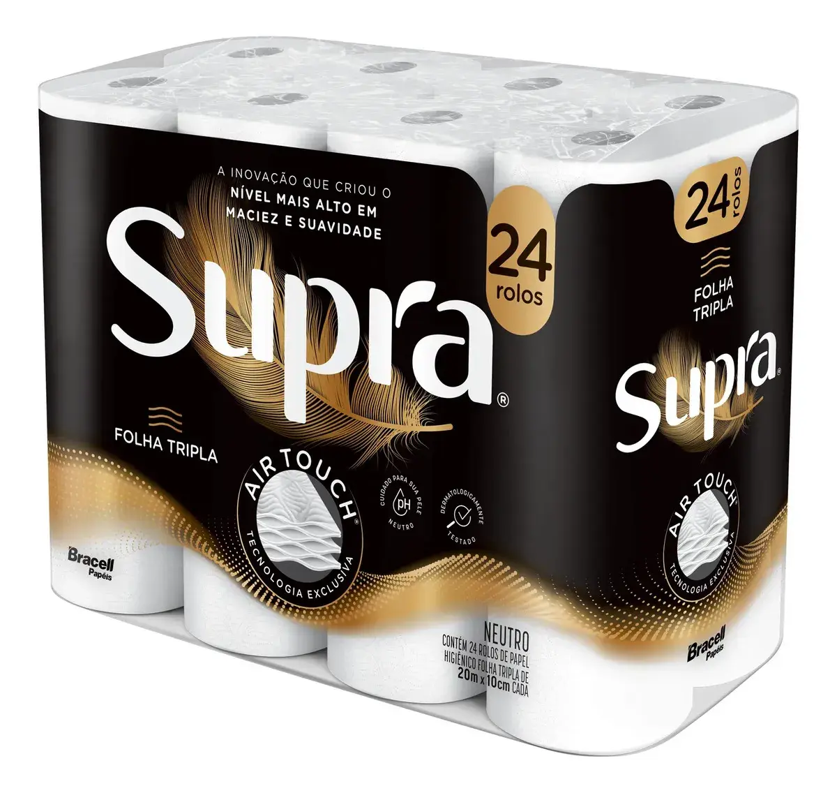 Papel Higienico Supra Folha Tripla 24 Rolos