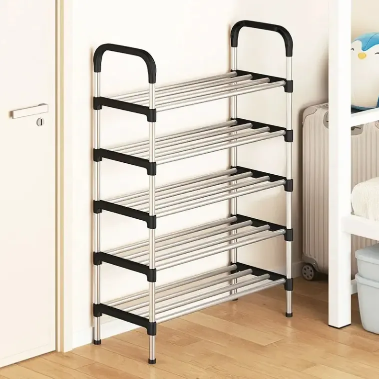 Rack Vertical Sapateira 5 Prateleiras 15 Pares Aco Inox Cor