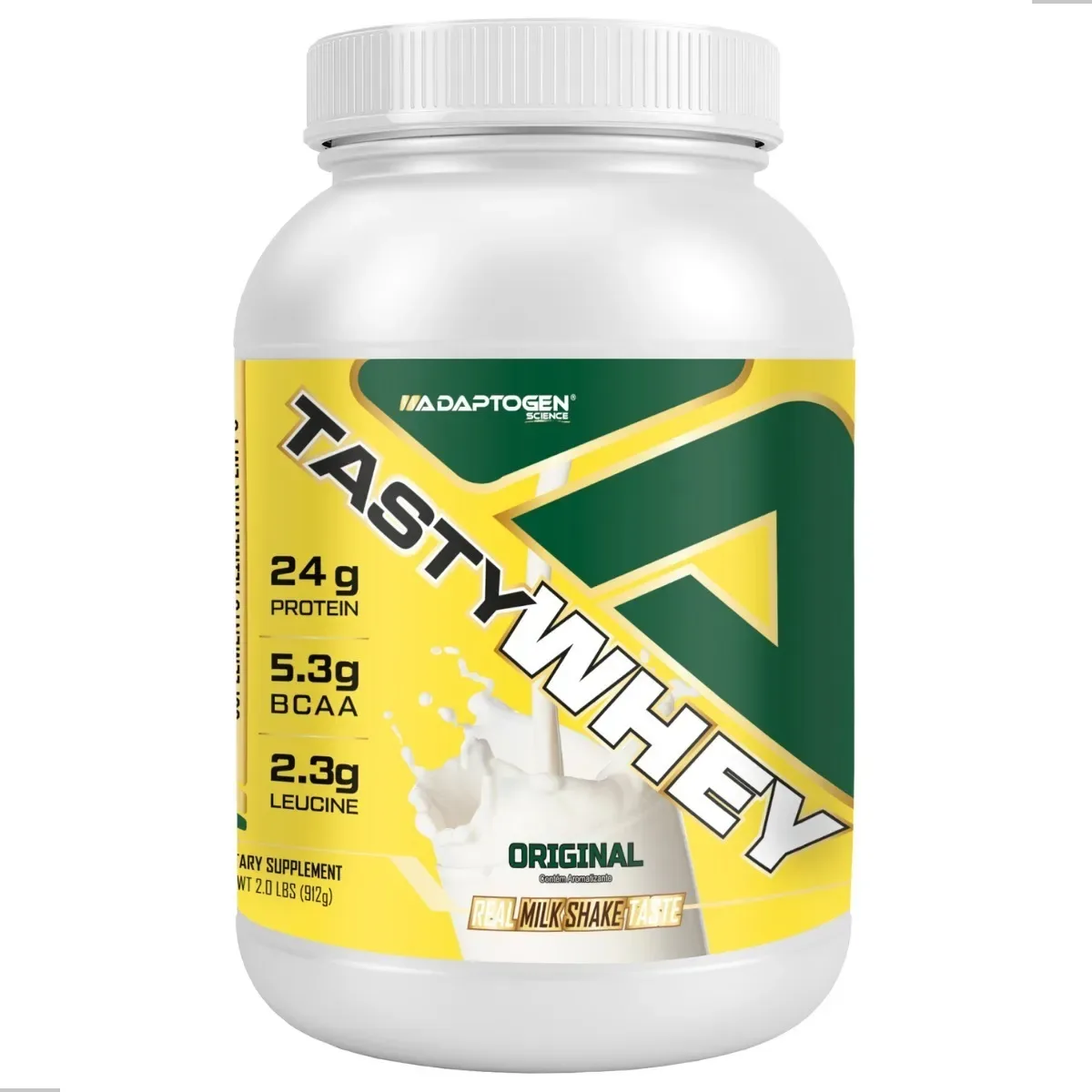 Suplemento em po Tasty Whey Adaptogen Science proteinas sabor clasico 900g